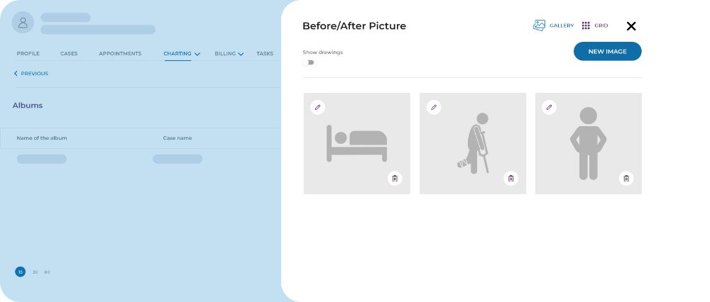 Charting Patient Before and After